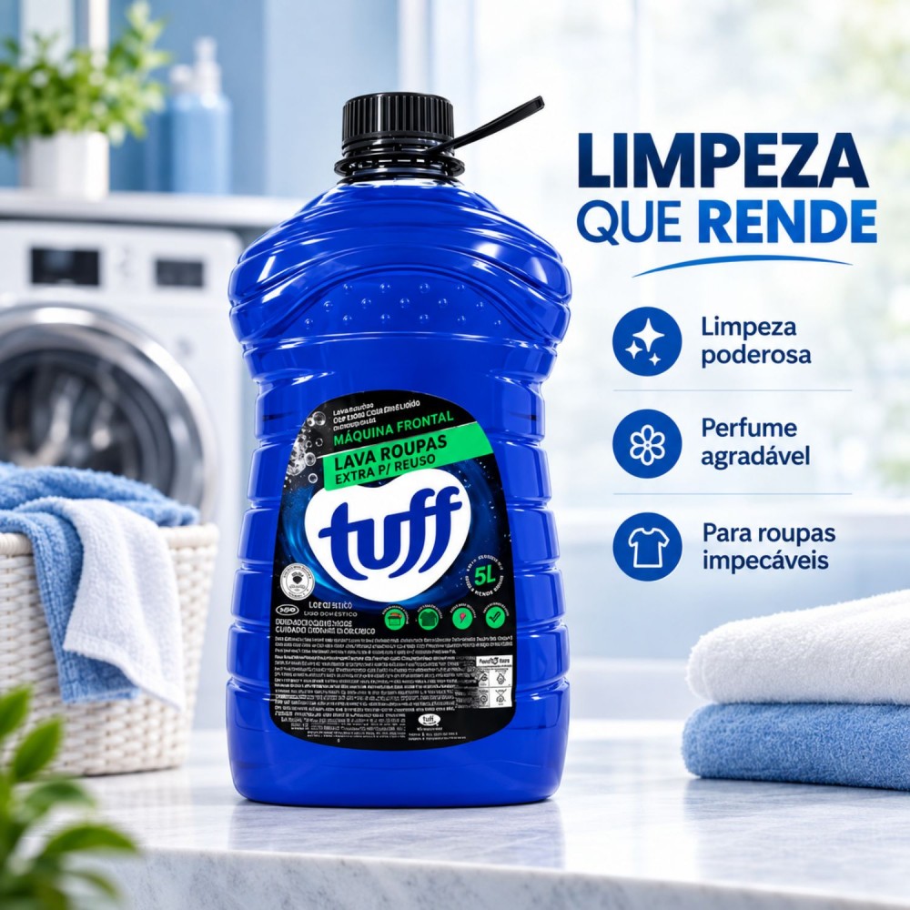 Lava Roupas Líquido Tuff 5L Máquina Frontal