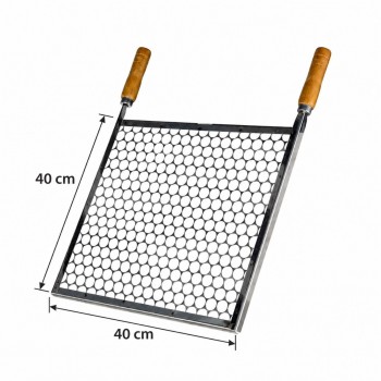 Grelha para Churrasco Inox Moeda 40x40cm JA