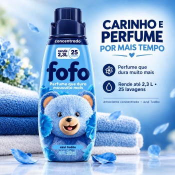 Amaciante Concentrado Fofo 500mL Azul Tudão