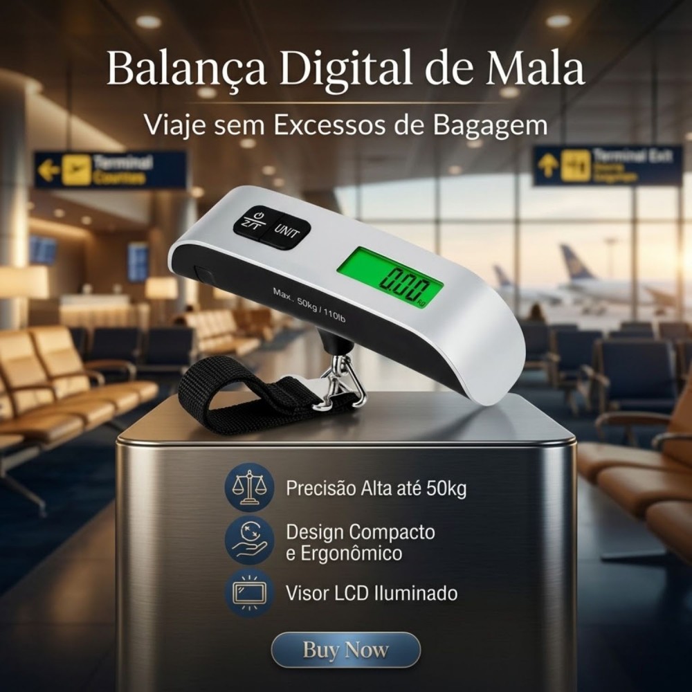 Balança Digital Portátil WHY para Mala até 50Kg