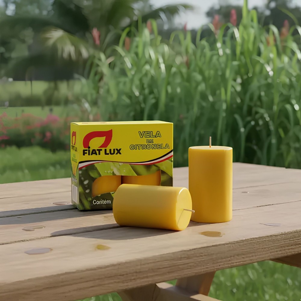 Vela de Citronela Repelente Fiat Lux 90g com 2un.