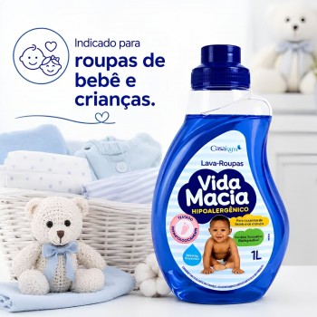 Lava Roupas Líquido Vida Macia 1L Glicerina e Lavanda