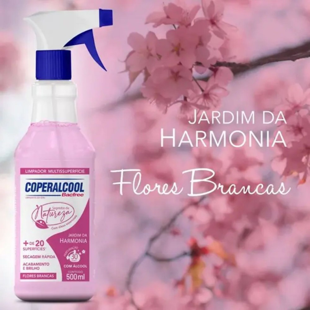 Limpador Multiuso com Álcool Coperalcool 500mL Flores Brancas