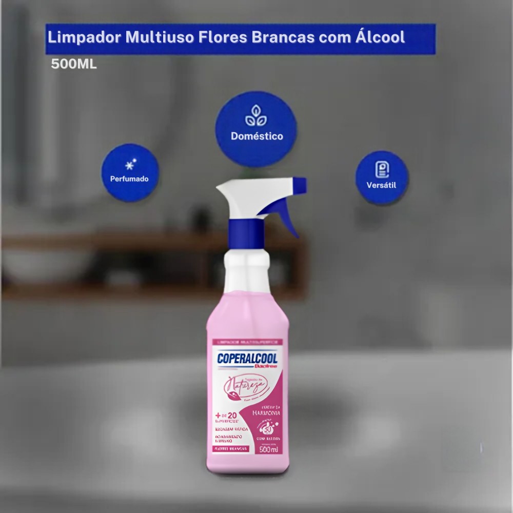 Limpador Multiuso com Álcool Coperalcool 500mL Flores Brancas