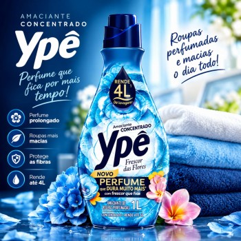 Amaciante Concentrado Ypê 1L Blue Frescor de Flores