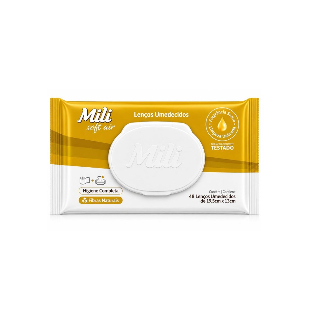 Lenço Umedecido Mili Soft Air com 48un. 