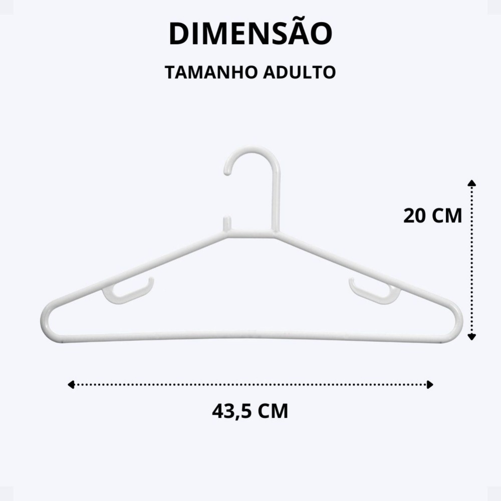 Cabide para Roupas Santana com 3 unid. Branco 