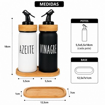 Galheteiro de Vidro com Suporte 3 peças Doha Hauskraft