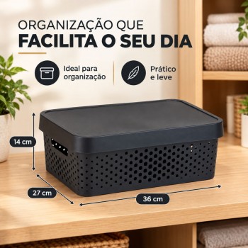 Caixa Organizadora Rainha 11L Preta
