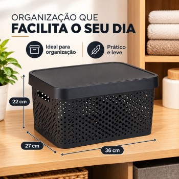 Caixa Organizadora Rainha 17L Preta