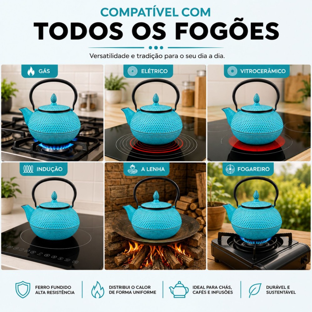 Chaleira de Ferro Nº18 MTA Azul 1,5L