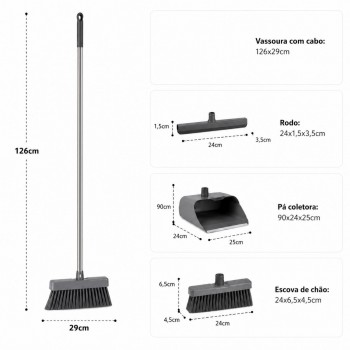 Vassoura Multi-clean Pro 4 em 1 Flash Limp