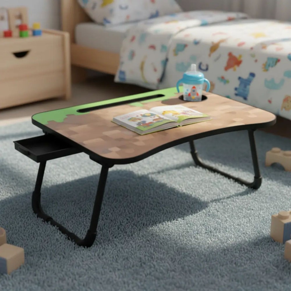 Mesa Multiuso MDF Minecraft Dobrável Portátil 40x60cm Mori