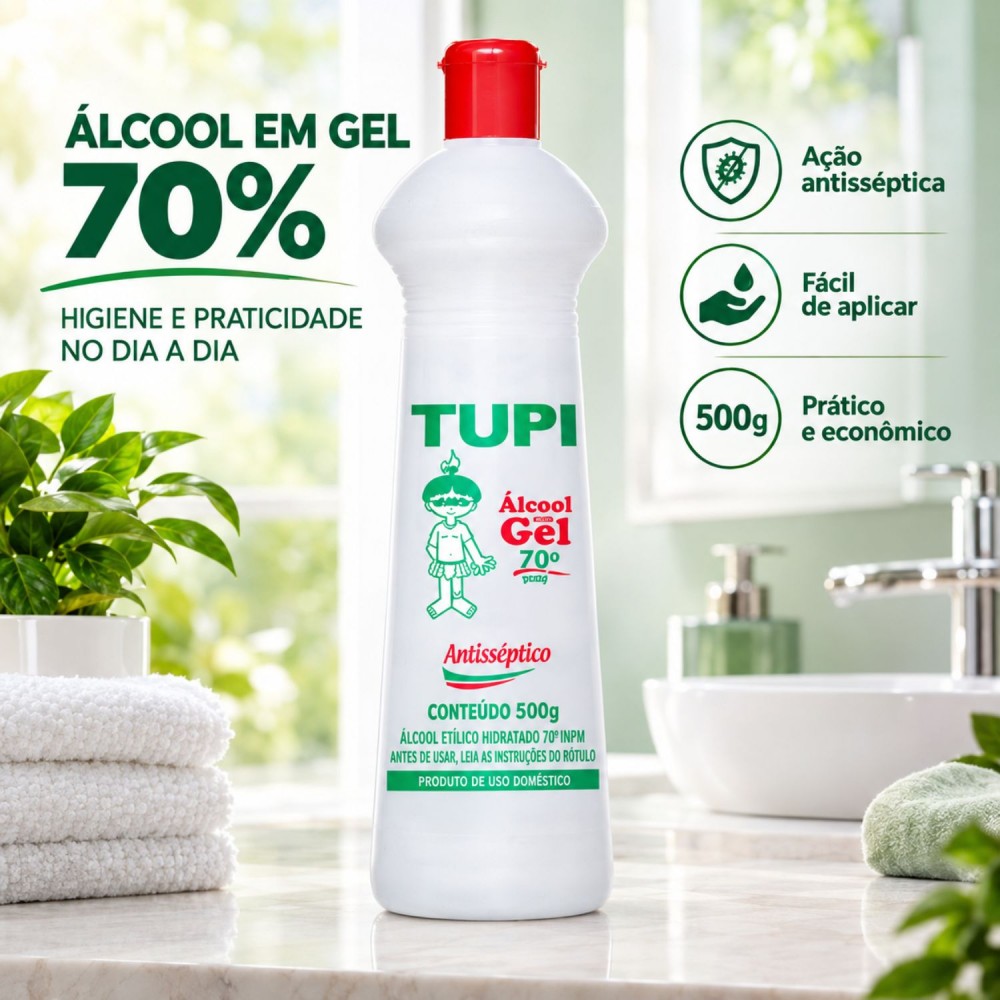 Álcool em Gel 70%  500g Tupi Squezze