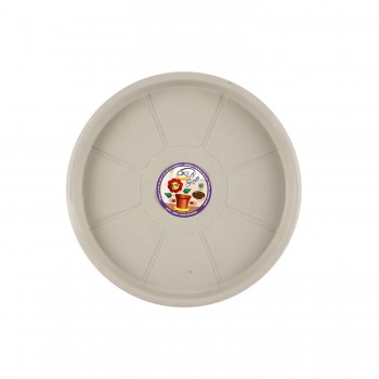 Prato Redondo para Vaso com Rodas 40cm Okla Cinza até 120kg