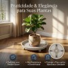 Prato Redondo para Vaso com Rodas 40cm Okla Cinza até 120kg