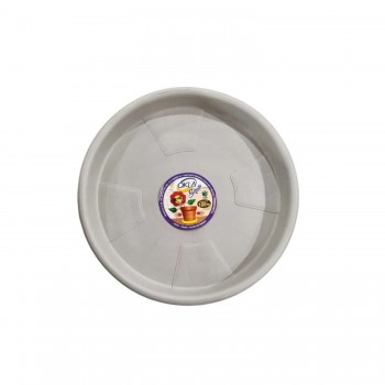 Prato Redondo para Vaso com Rodas 35cm Okla Cinza até 100kg