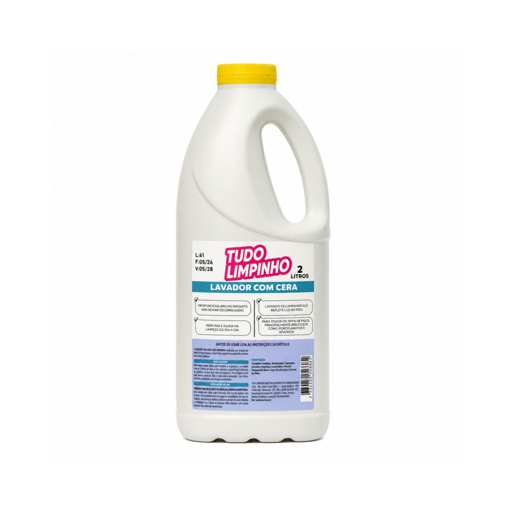 Lavador com cera 2L Tudo Limpinho