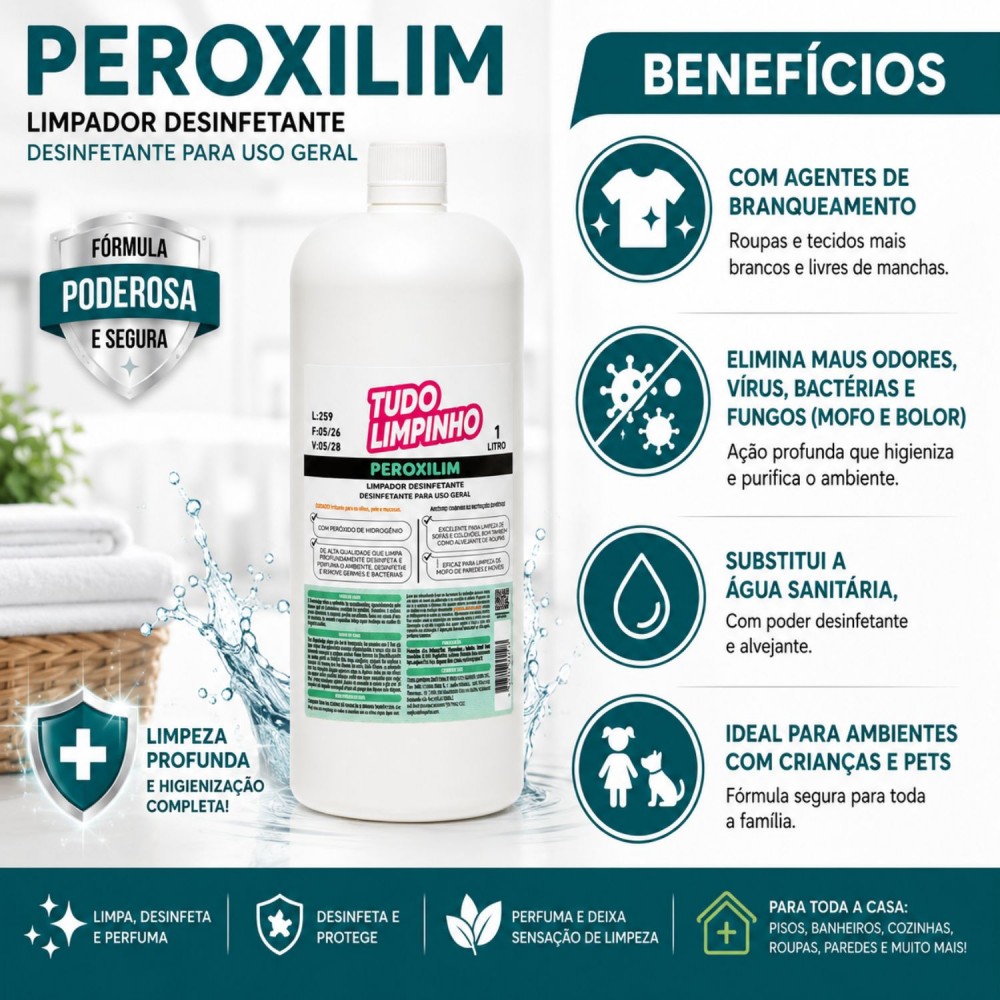 Limpador Multiuso 1L Peroxilim Tudo Limpinho