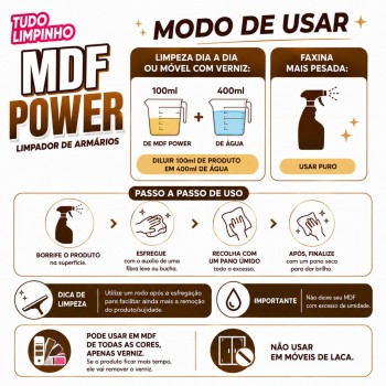 Limpador MDF Power 500mL Refil Tudo Limpinho