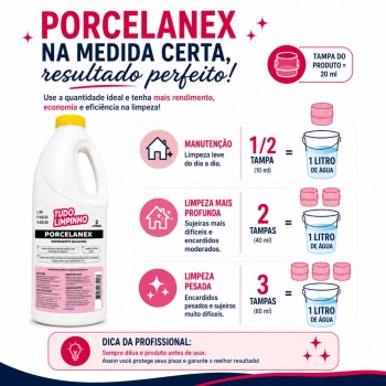 Limpador de Porcelanato 1L Porcelanex Tudo Limpinho