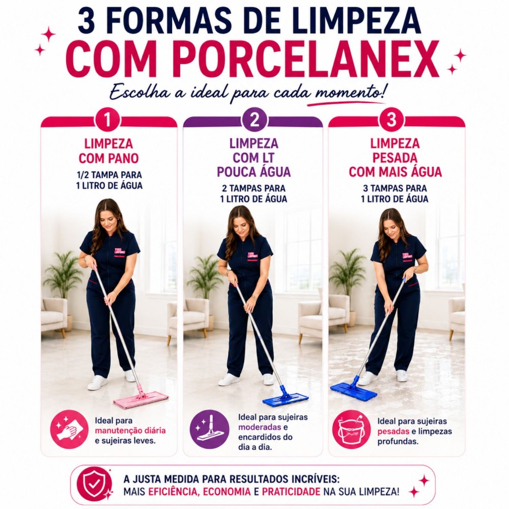 Limpador de Porcelanato 1L Porcelanex Tudo Limpinho
