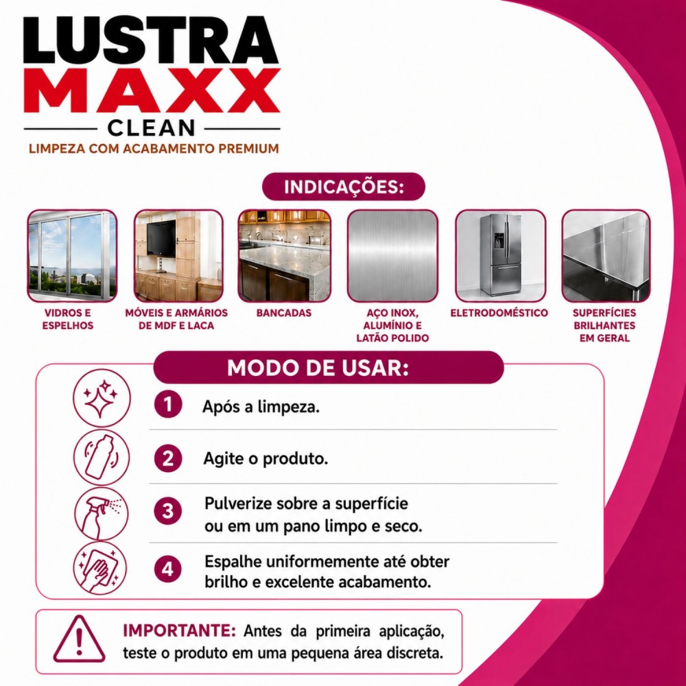 Finalizador Multissuperfícies 500mL Lustra Maxx Tudo Limpinho