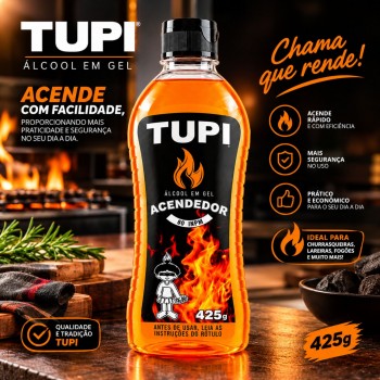 Álcool em Gel 80% Acendedor 425g Tupi