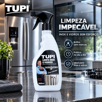 Limpa Inox  e Vidros Churrasqueadas 500mL Tupi