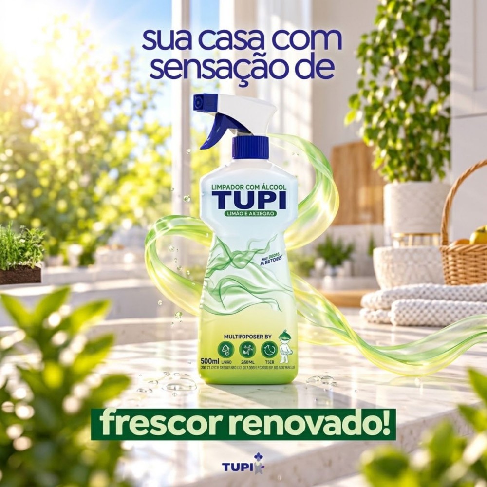 Limpador Multiuso com Álcool Tupi 500mL Frescor do Amanhecer