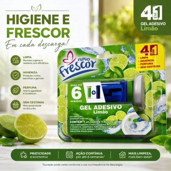 Gel Adesivo Sanitário Novo Frescor Limão 38g + 1 Aplicador