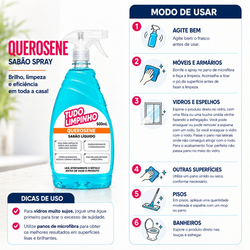 Sabão de Querosene Spray 500mL Tudo Limpinho