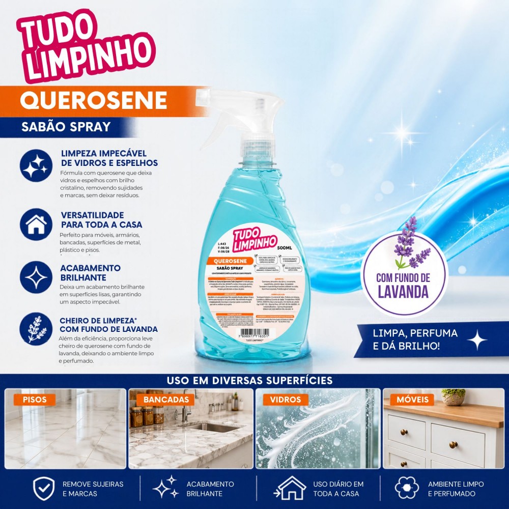 Sabão de Querosene Spray 500mL Tudo Limpinho