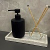 Porta Sabonete Líquido 430mL Cerâmica Granilite Clean Preto Lyor 
