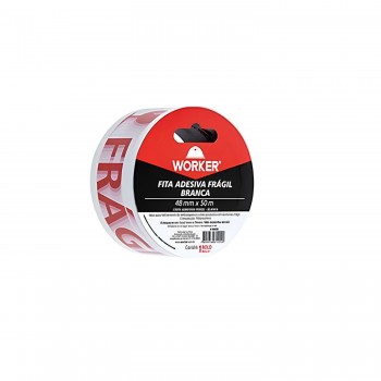 Fita Adesiva Frágil 48mm x 50m Branca Worker