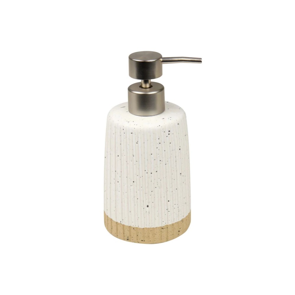 Porta Sabonete Líquido Cerâmica 300mL Kala Ravena Branca 