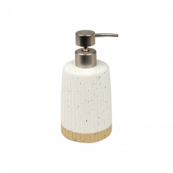 Porta Sabonete Líquido Cerâmica 300mL Kala Ravena Branca 