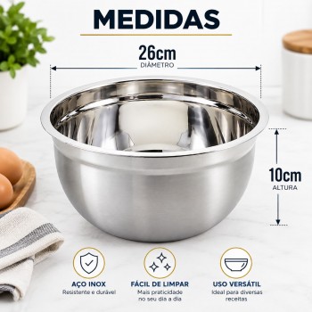 Tigela Bowl Inox RSPAN 26cm