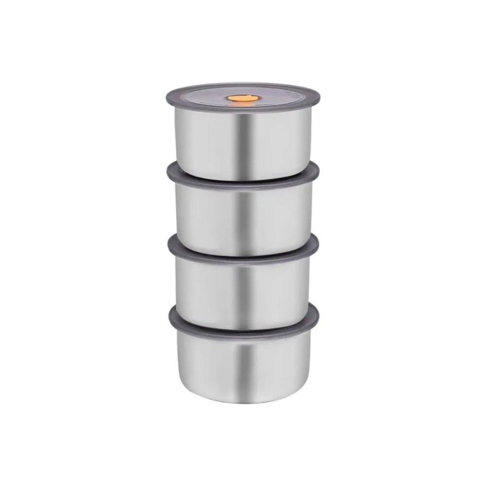 Pote de Inox Hermético Top Chef 450mL com 4un.