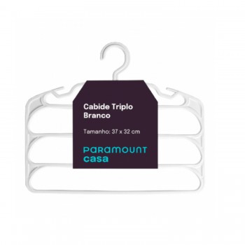 Cabide para Roupas Paramount Triplo Branco