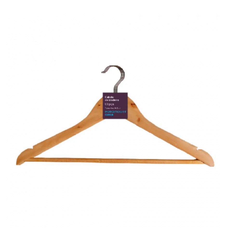 Cabide para Roupas Paramount Madeira c/3