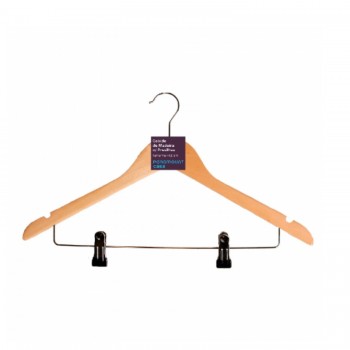 Cabide para Roupas Paramount Madeira c/ Presilhas