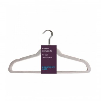Cabide para Roupas Paramount Aveludado Bege c/3