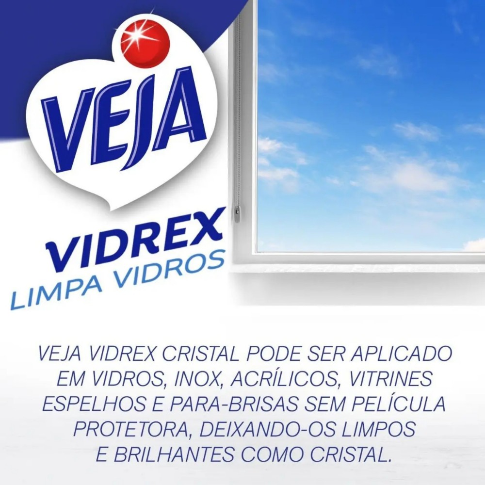 Limpa Vidros Veja Vidrex Tradicional 400mL Refil