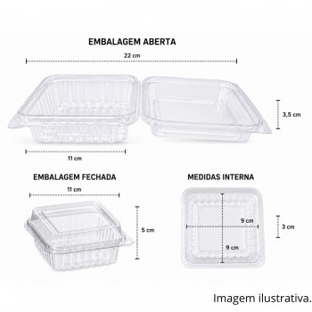 Embalagem Plástica ART H-641 Quadrado Hiperpack com 10un.