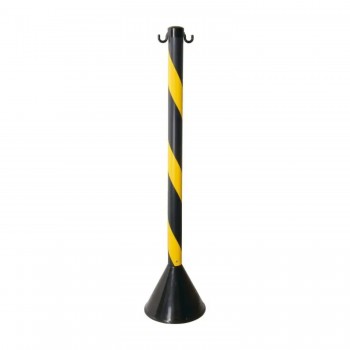 Pedestal Plástico Zebrado Preto e Amarelo Plastcor