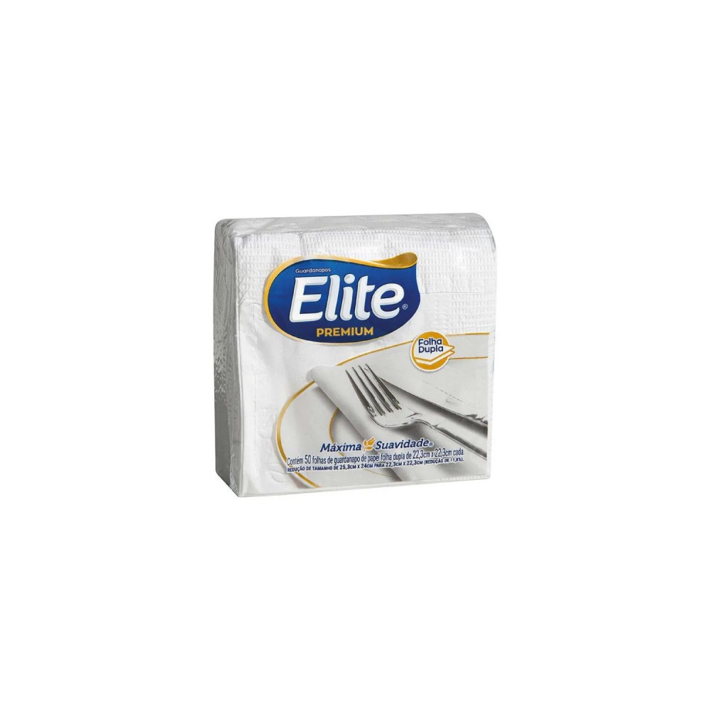 Guardanapo de Papel Lips Elite Folha Dupla 22,3x22,3cm com 50 folhas