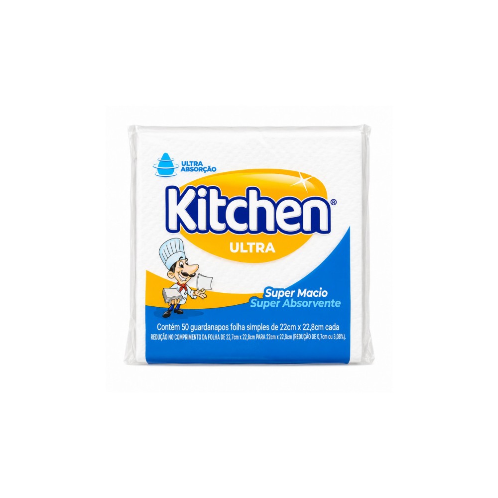 Guardanapo de Papel Kitchen 22x22,8cm com 50 folhas