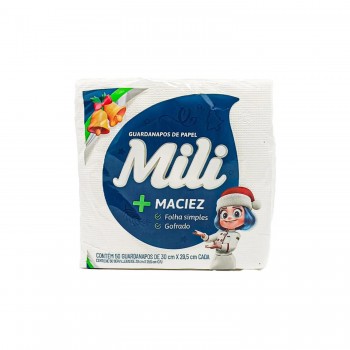 Guardanapo de Papel Mili Folha Simples 30x29,5cm com 50 folhas