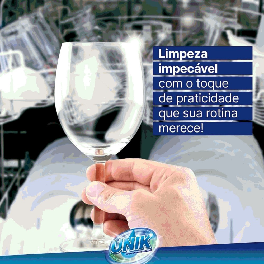 Detergente Máquina de Lavar Louça Unik com Secante Abrilhantador 1Kg